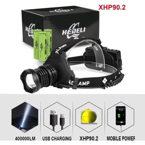 300000 lm xhp90.2 led headlight xhp90 high power head lamp torch usb 18650 rechargeable xhp70 head light xhp50.2 zoom headlamp