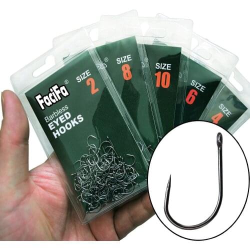 50 or 10 pcs Non-barb barbless Circle Carp Fishing Hooks with Hole Size 3/0 2/0 2 4 6 8 10 fishhook Single Hook