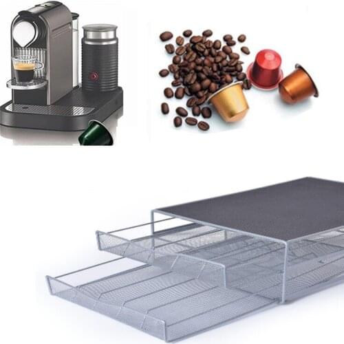 72pcs compatible k-cup Nespresso Capsules Metal Capsule Coffee Pod Holder Rack Capsule Storage Drawers Organizer Coffeeware Sets