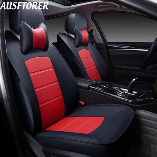 AUSFTORER Perforated Genuine Leather Seat Covers for Renault Latitude Accessories Automobiles Seat Covers Cowhide Car Protectors