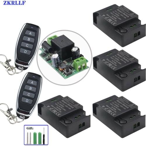 220V Lamp Wireless Remote Control Switch A/B/C/D 4 Key 433 MHz Transmitter +110V Receiver For Living Room Led Lights Bulb DIY