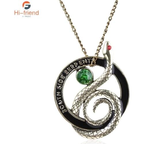 Hot TV Riverdale Southside Serpents Necklace Snake Pendant for Women Men Sweater Jacket Accessories Jewelry