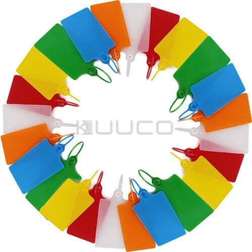 6 Colors 57x100mm Large Plastic Tags,Double-locked Nylon Labeling Tags Luggage Tags, Writable Parcel Tags Labels with Cable Ties