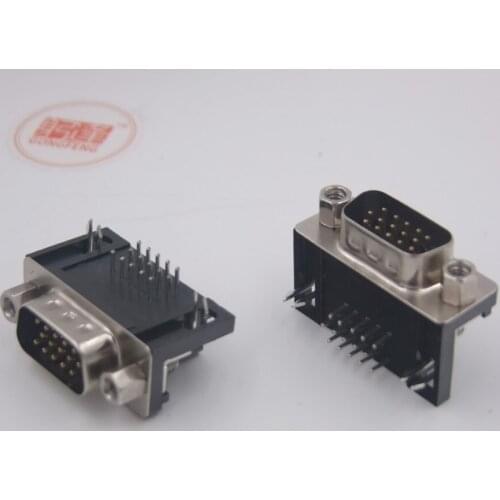 GONGFENG 100pcs New DB15 HDR15P Three row seat D-SUB VGA Connector HDB head 15P Socket Cheap Wholesale