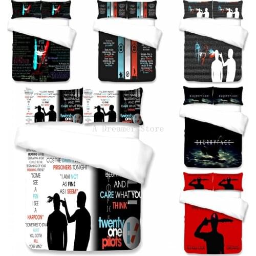 Twenty One Pilots Anime Printed Comforter Bedding Set For Adult Child Bed Cover And Pillowcases Queen King Size