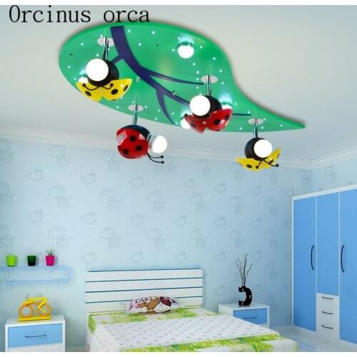 Creative ladybug LED eye care energy saving children room lamp baby room lamp cartoon lamp bedroom ceiling lamp free shipping