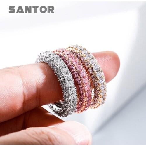 Hip Hop Ice Out Gold Plated Ring Rose Gold Color Zircon Men Ring Jewelry