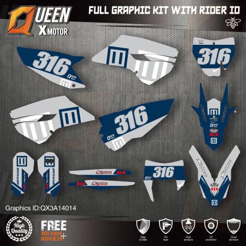 Queen X Custom Team Graphics Decals Stickers Kit For Husqvarna Sticker Decal 2014-15 TC FC 2015-16 FE TE 125 to 450cc 14