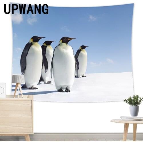 Penguin Tapestry Wall Hanging Sandy Beach Picnic Rug Camping Tent Sleeping Pad Home Decor Bedspread Sheet Wall Cloth