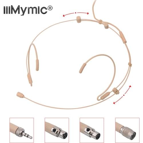 Adjustable Headset Omnidirectional Condenser Microphone For Children Student !! 4 Pin 3 Pin XLR 3.5mm Lockable Headworn Mic Mike