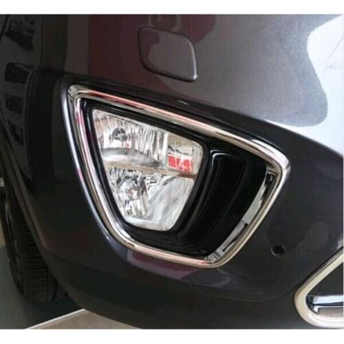 FIT FOR KIA SORENTO 2016 CHROME FRONT FOG LIGHT LAMP COVER TRIM BEZEL BUMPER FOGLIGHT MOLDING FRAME GARNISH LID INSERT