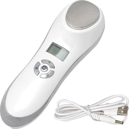 Handheld Hot Cooling System Skin Firming Sonic Vibrating Hot Cold Therapy Anti Aging Facial Rejuvenation Facial Beauty Massagaer