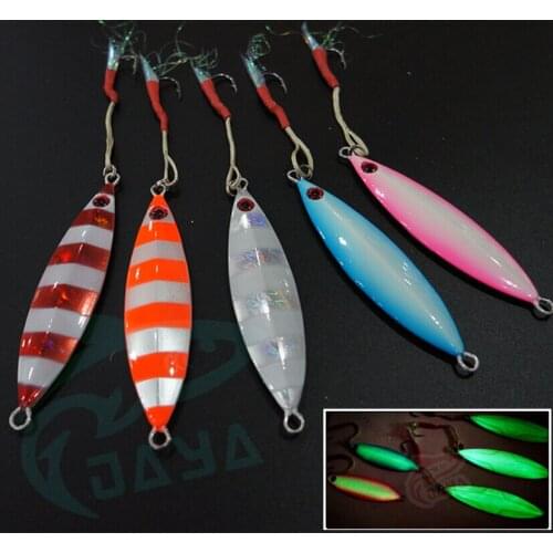 Slow jigs 100g/100MM Iron Metal noctilucence Lures Bait Iron Jigs Saltwater / boat fishing lure 1 piece