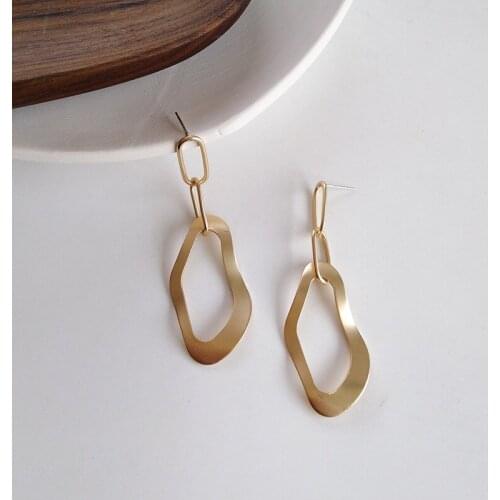 S925 needle Fashion Jewelry Long Dangle Earrings Matte Golden Plating Women Jewelry Drop Earrings Party Gifts Hot Sale