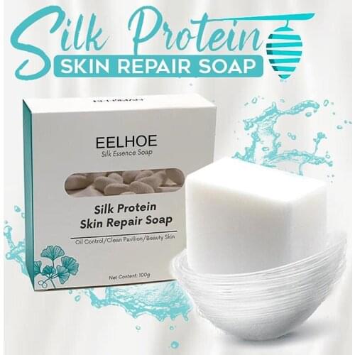 Silk Protein Skin Repair Soap Oil Control Moisturizing Facial Soap Deep Cleansing To Remove Mites And Acne Soft Skin Soap TSLM1