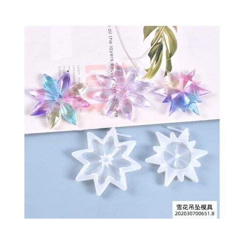 Snowflake Pendant Jewelry Silicone Mold Wind Chime Pendant Christmas Decoration Epoxy Mold Accessories
