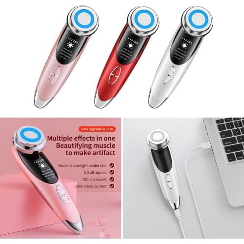 Facial LED Light Ultrasonic Photon Therapy Instrument Device Skin Care Tool