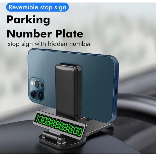 Universal Phone Holder Rotatable Dashboard Magnetic Bracket for 3-7 Inches Phone Support with Parking Number Plate Car Products