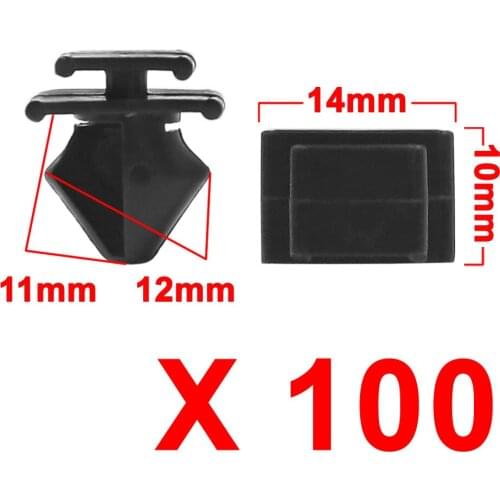 X Autohaux 100Pcs 12Mm Hole Plastic Door Bumper Push Rivets Clip Black For Car