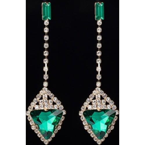 YFJEWE High Quality Luxury Multicolor Crystal Gem Earring Austrian Bling Ladies Formal Dress Earrings Wedding Gifts E047