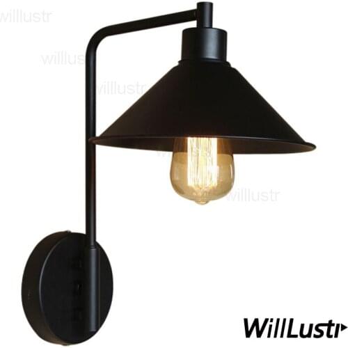 Umbrella iron wall sconce light American country vintage lamp cafe bar restaurant hotel loft home dinning room bedside lighting