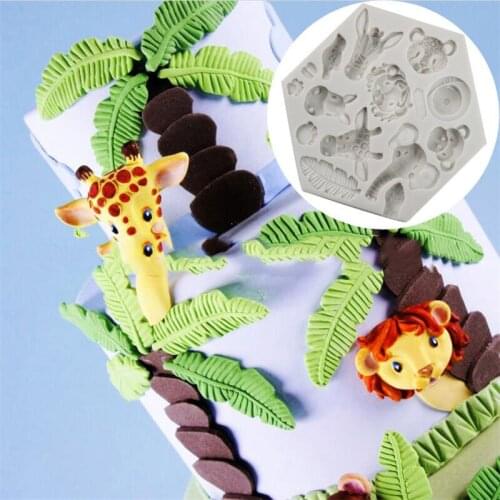 1PC 3D Forest Animal Mould Silicone Molds Woodland Cake Decorative Mold Tools Cake Decorating Fondant Mold