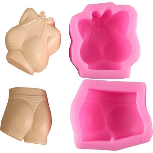 1pc Sexy Lingerie sex bikini silicone cake molds chocolate Soap Fondant moulds kitchen baking Sugar Decoration Tool