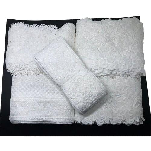 1yard White Water Soluble African Lace Fabric Ribbon Diy 3D Wedding Decoration Craft Sewing Trim Women Skirt Dress Accessories