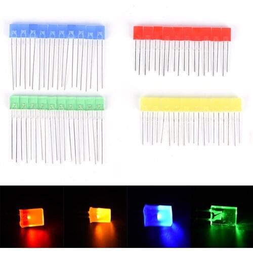 100PCS/LOT 2*5*7mm Square LED Kit Light-emitting diode Kit 2X5X7 LED Diode Red Yellow Green Blue White 4 Colors