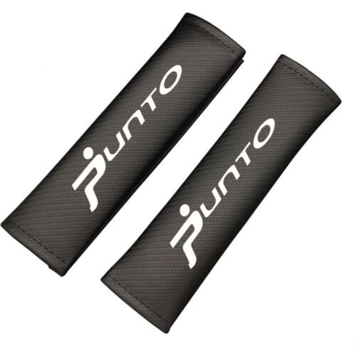 2pcs Carbon Fiber Texture Car Seat Belt Cover Car Seat Belt Shoulder Pads for Fiat Punto