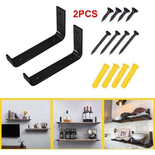2pcs Wall Bracket Right Angle Heavy Supports Adjustable Wall Shelf Bracket Mounted Bench Table Furniture Hardware Bracket