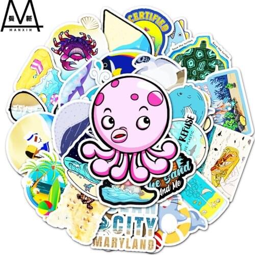 3 Sets = 150PCS Ocean Series Graffiti Stickers Helmet Notebook Scooter Water Cup PVC Stickers
