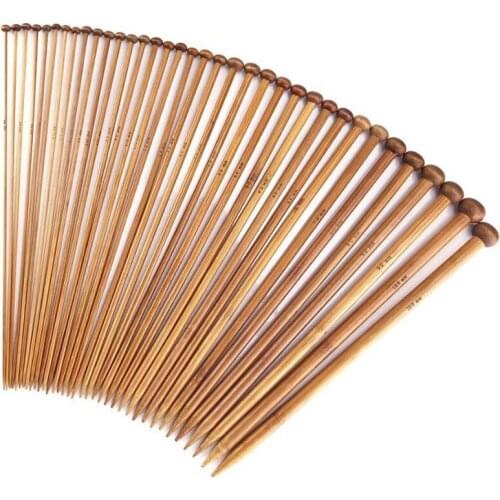 36pcs/set Knitting Needles DIY Wood 18 Sizes Eco Friendly Double Crochet Carbonized 25cm 36cm Smooth Wood Knitting Tool DIY Sets