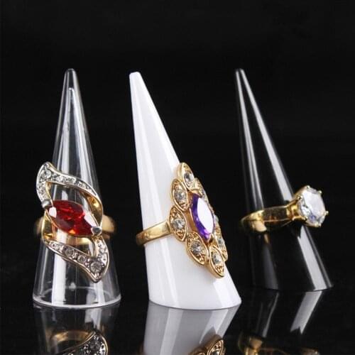 5PCS Finger Cone Fingertip Ring Display Holder Storage Acrylic Display Showcase Stand Rings Jewelry Accessories