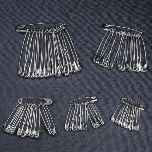 High Quality 50pcs Safety Pins DIY Sewing Tools Accessory Silver Metal Needles Large Safety Pin Small Brooch Apparel Accessories