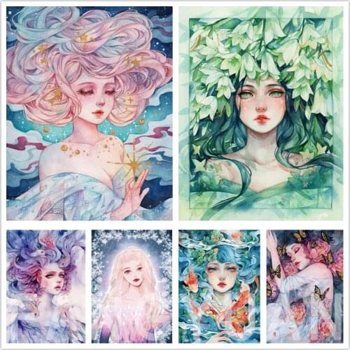 5D Diy Cartoon Princess Character Diamond Embroidery Full Square/round Diamond Painting Mosaic Cross Stitch Home Decoration Gift