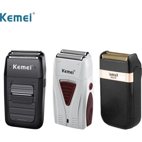 Kemei Rechargeable Hair Trimmer Cordless Shaver Men Bald Headed Beard Shaving Machine Reciprocate Electric Remover Km-1102/2024