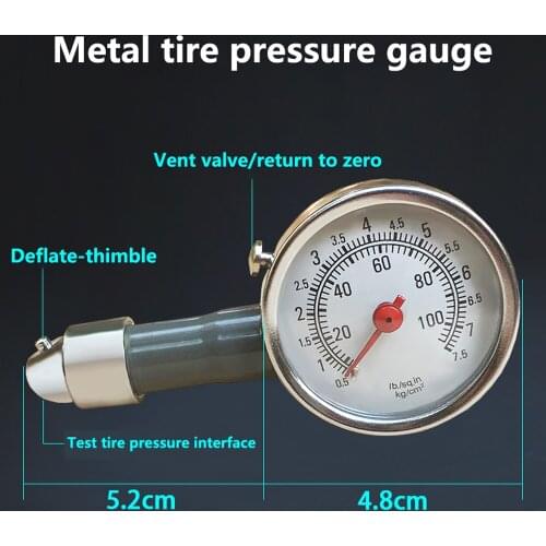 Car Tire Pressure Gauge Metal AUTO air pressure meter tester diagnostic tool For Jeep Bmw Fiat VW Ford Audi Honda Toyota
