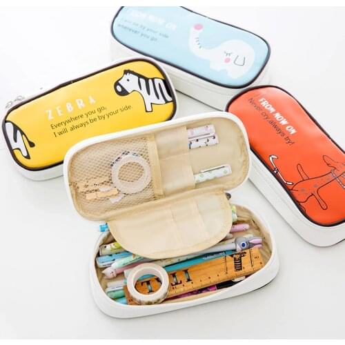 Creative Korean version of the cute student large capacity pencil case Multi-function classification pen box school supplies