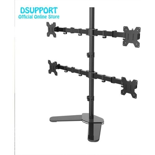 ML6884 Desktop Stand Full Motion 360 Degree 4 Screens Monitor Holder 10"-27"LCD LED Monitor Mount Arm Loading 9.9kgs Each Head