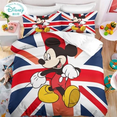 Disney Mickey Minnie Mouse Duvet Cover Sets Quilt Cover Pillowcase Cute Lovely Bedding Set Children Gift