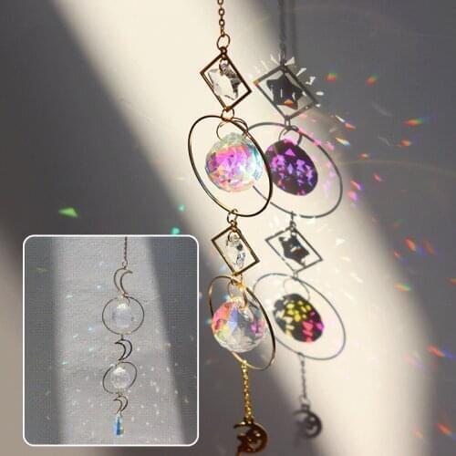 Crystal Hanging Drops Colorful Beads Life Trees Pendant Chandelier Decoration Hanging Drops Outdoor Garden Decoration Gift