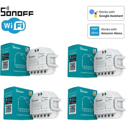 SONOFF DUALR3 2 Gang Dual Relay Module DIY MINI Smart Switch Power Metering Control Via EWeLink APP Work With Alexa Google Home