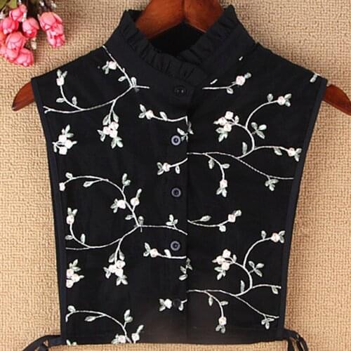 Cute Style Novelty Bow Choker Cotton Chiffon lace round neck fake shirt Fake Collar Lapel For Ladies Solid Cotton Detachable