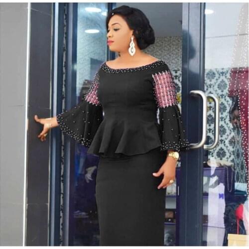 Mini Skirts Sets Flared Sleeve Nail Pearl Shining Piece Waist Lotus Leaf Top + Half Skirt Suit Fairy Grunge Summer Dress Blouses