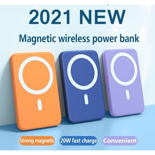 2021 NEW 10000mAh Magsafe Charger Magnetic Power Bank For iphone 12 xiaomi Samsung Magnet Wireless Charging External Battery