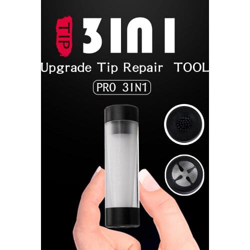 Multi-functional Tip Tool 3 in 1 Repair Acupuncture Frosted Trimmer Burnisher Shaper Tapper Polished tip arc Billiard Accessory