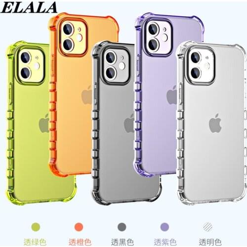 Transparent Thicken Soft TPU Case for iPhone 12 11 Pro Max XS XR SE 2020 6S 7 8 Plus Clear Fundas Shockproof Non-slip Back Cover