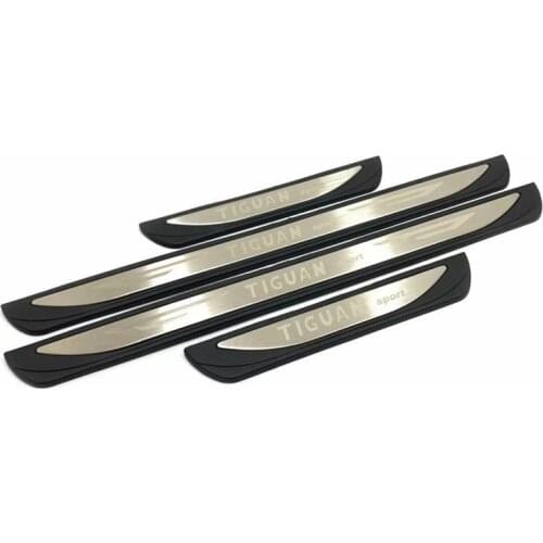 For Volkswagen Tiguan 2016-2018 2019 External Door Sill Kick Scuff Plate Guard Pedal Protector Trim Cover Car Styling Accessory