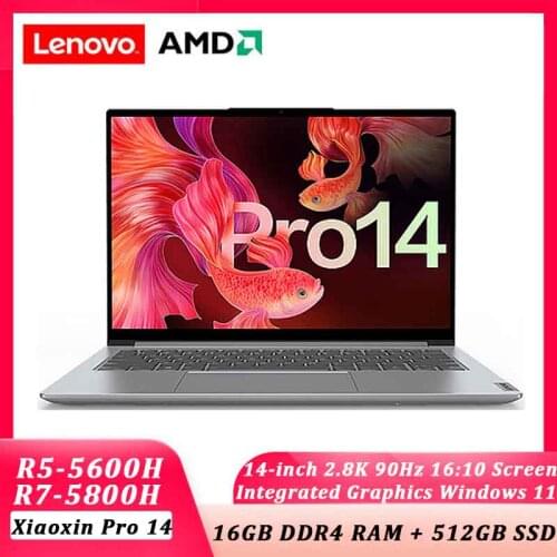 Lenovo laptop Pro 14 Xiaoxin New AMD Ryzen7 5800H 16GB 512GB 14 inch face recognition IPS screen notebook Win10 Ultraslim laptop